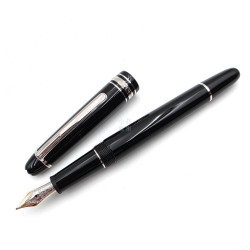 【中古品】 德國 Montblanc 萬寶龍 P145 小班 14k 鋼筆 銀夾 Ｍ尖#9成新 M-47347