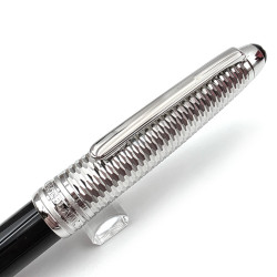 德國 MONTBLANC萬寶龍 大師傑作（大班） Doué Geometry 經典系列 鍍鉑金幾何 原子筆