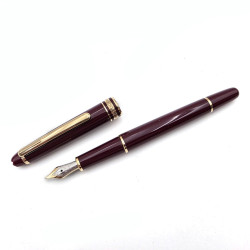 ☆典藏老筆☆ 德國 MONTBLANC 萬寶龍 144 - F 尖 雙色 鋼筆 M-47347 (8成新）-酒紅色 蒔繪貼紙