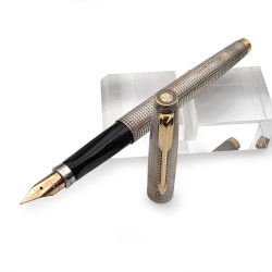 【 中古品特價 】PARKER 派克75 14K 鋼筆 ( 經典純銀格 )