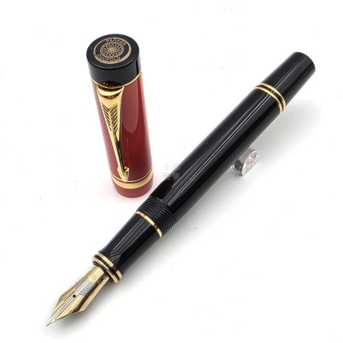 【中古品】 PARKER  大多福 DUOFOLD 橘蓋黑桿 特製 18K 超級細 筆尖 鋼筆  EX-3497