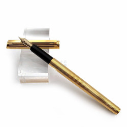 【中古品】 Dunhill 登喜路 鍍金條紋桿14K金筆尖  EX-1592