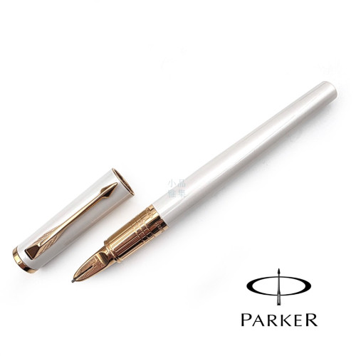 PARKER 派克 精英 5th 第五元素 簽字筆(純洋白玉金夾 S )