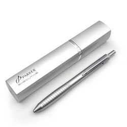 【庫新品】派克Parker 絕版多功能原子筆 3+1 銀色包裝罐