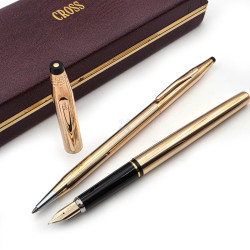 【庫新品】CROSS 世紀系列 14K 包金桿 對筆組 14K尖鋼筆/原子筆 #1526-X