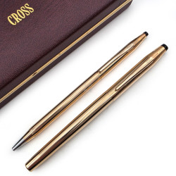 【庫新品】CROSS 世紀系列 14K 包金桿 對筆組 14K尖鋼筆/原子筆 #1526-X