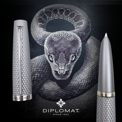 德國 DIPLOMAT 迪波曼 Viper 毒蛇 鋼筆（銀白 不鏽鋼尖）