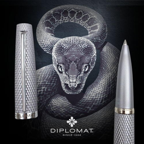 德國 DIPLOMAT 迪波曼 Viper 毒蛇 鋼珠筆（銀白）