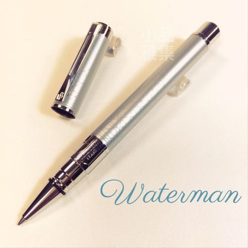 法國 Waterman 透視系列 鋼珠筆（漆砂銀白夾款）