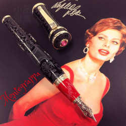 義大利 Montegrappa 萬特佳 純銀 限量 蘇菲亞·羅蘭(Sophia Loren) 18K金 鋼筆(黑) 義大利 Montegrappa 萬特佳 純銀 限量 蘇菲亞·羅蘭(Sophia Loren) 18K金 鋼筆(黑)