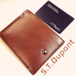 法國 S.T. DUPONT 都彭 褐色六卡 真皮短夾(雙層鈔票夾)180102 法國 S.T. DUPONT 都彭 褐色六卡 真皮短夾(雙層鈔票夾)180102