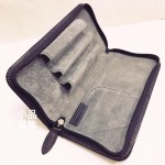 日本 PILOT 百樂3支裝 拉鍊皮夾式 真皮筆套（黑色）