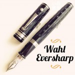 美國 Wahl-Eversharp DECOBAND 飾環系列 Oversized 14K金 氣壓上墨 鋼筆（Engine Tured 麗黑刻紋-銀夾）