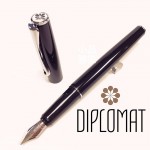德國 DIPLOMAT 迪波曼 尊貴 琺瑯黑銀夾 鋼筆