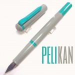 德國 Pelikan 百利金 老西德時期 twist 色彩鋼筆No.19（灰桿湖水藍夾）