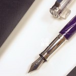 丹麥 GEORG JENSEN 喬治傑森 925純銀 頂級鱷魚皮 BESPOKE ALLIGATOR 鋼筆（紫）