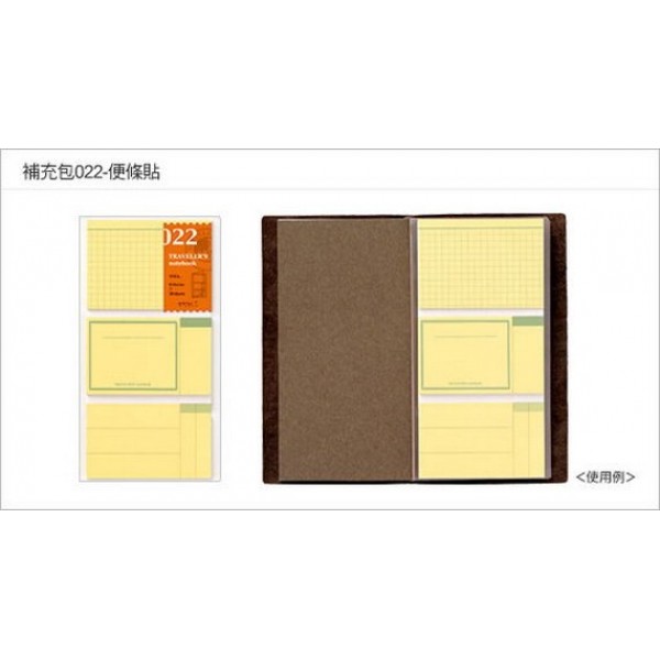 日本 MIDORI TRAVELER'S notebook #022 便條貼