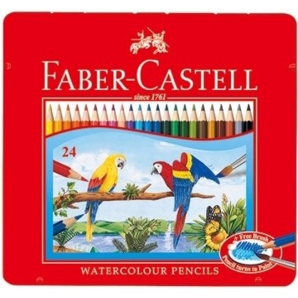 德國 Faber-Castell 輝柏 24色 水性色鉛筆-附水彩筆(115925)