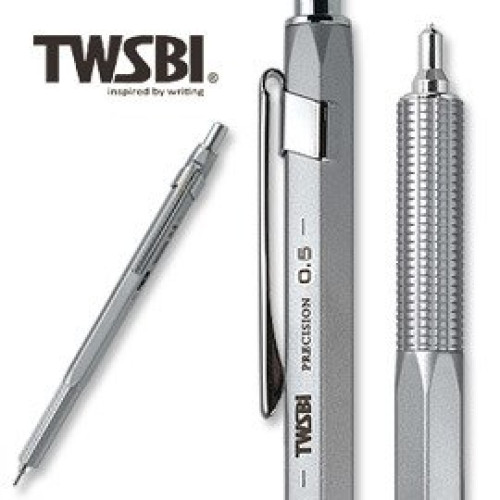 臺灣 TWSBI 三文堂自動鉛筆 / Precision / 固定式筆頭 霧銀色 PM036 (0.5&0.7可選)