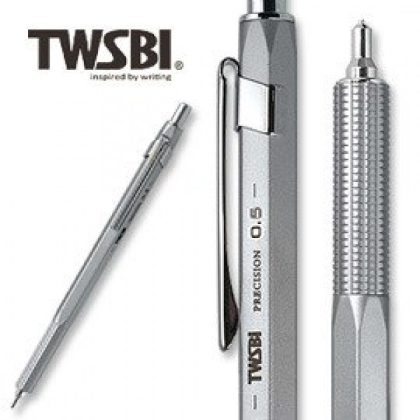 臺灣 TWSBI 三文堂自動鉛筆 / Precision / 固定式筆頭 霧銀色  PM036 （0.5mm）
