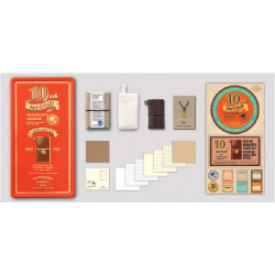 日本 MIDORI TRAVELER’S NOTEBOOK 10週年限量紀念鐵盒組-袖珍本(紅色) 日本 MIDORI TRAVELER’S NOTEBOOK 10週年限量紀念鐵盒組-袖珍本(紅色)