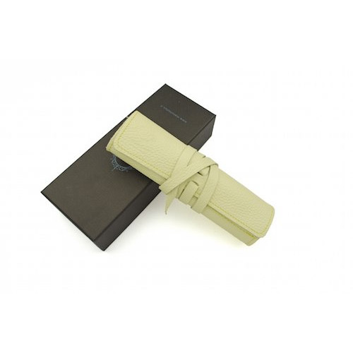 義大利 Manufactus 真皮 4支裝 筆袋(495CA奶油黃)