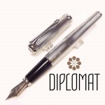 德國 DIPLOMAT 迪波曼 卓越A 銀格條紋 鋼筆（不鏽鋼尖）