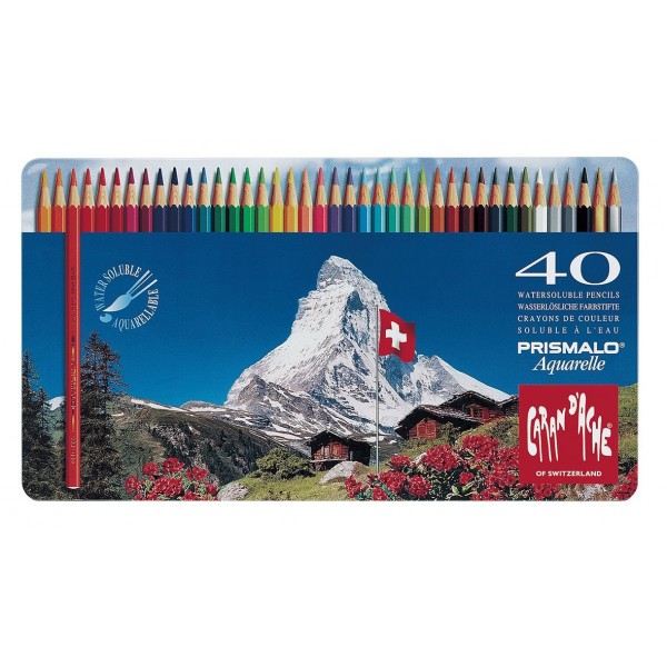 瑞士卡達 Caran d'Ache PRISMALO 高級水性色鉛筆 (40色) 藍盒