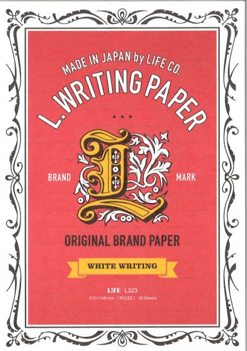 日本life L Writing Paper A5便箋 純白橫線內頁