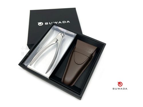 日本 手工SUWADA 經典不鏽鋼指甲鉗（大）皮革收納禮盒組