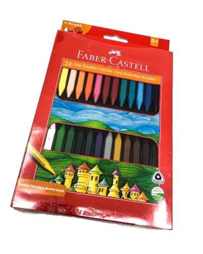 德國 FABER-CASTELL 輝柏 握得住可擦拭蠟筆24色 （122924）