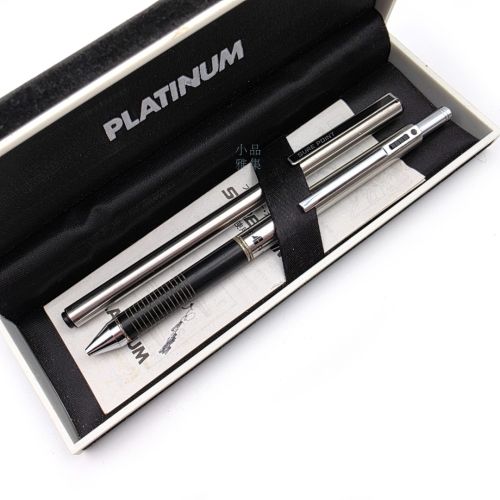 = 精美二手筆 = PLATINUM 白金牌  學生愛用組 三用筆+鋼珠筆一組 