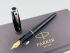 ☆ 中古品 ☆  PARKER 派克 商籟 18K 鋼筆 （麗黑白夾）B粗尖