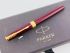 ☆中古美品☆ PARKER 派克 商籟 18K 鋼筆 ( 酒紅 Ｆ尖 近新  )