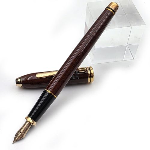 ☆ 中古美品 ☆ CROSS 高仕 TOWNSEND (老款) 濤聲14K金尖（USA製）棕漆 #US-2425