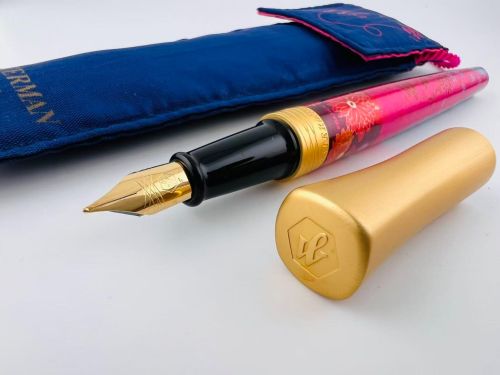 = 9成9新 = 法國 Waterman 傲蝶系列 鋼筆（金蓋圖花）