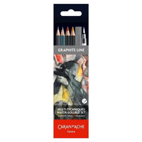 瑞士卡達 Caran d'Ache GRAPHITE LINE 水溶性素描鉛筆 鐵盒13件組 (779.313)