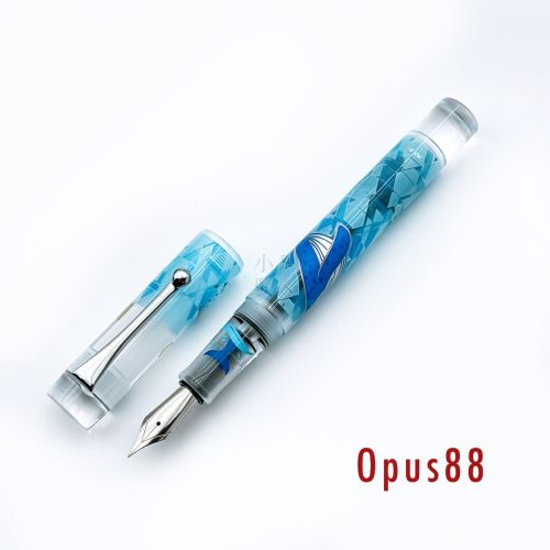 臺灣OPUS 88 製筆精基 Ocen 海洋系列Whale 藍鯨DEMO 正統滴入式鋼筆