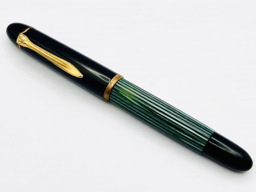 ☆典藏老筆☆PELIKAN 百利金 老款綠條 140 搭載 14c HF尖 古董品相 #MT21633