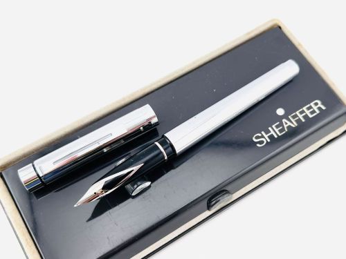 ☆典藏老筆☆ 西華 SHEAFFER TARGA 亮鉻細紋 鋼尖 經典 鋼筆 #全新品 SF-2388