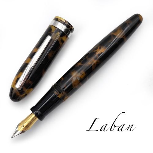 ☆典藏老筆☆ 台灣製LABAN 仿賽璐珞 玳瑁紋 鋼筆
