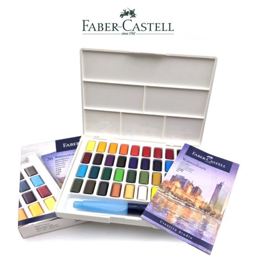 德國 Faber-Castell 輝柏 Creative Studio 創意工坊 攜帶型 水彩塊套組 36色（169736）