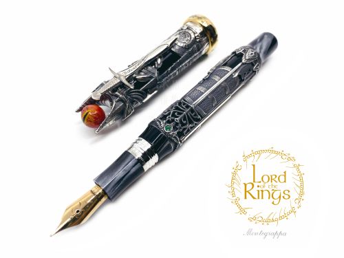 義大利 Montegrappa 萬特佳 The Lord of the Rings 魔戒 限量 18K 925純銀 賽璐珞活塞鋼筆 
