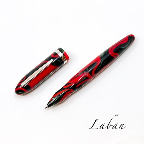 臺灣 LABAN 高級樹脂 早期款 鋼珠筆 （紅蛇）