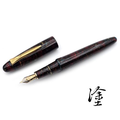 台灣職人昆陽  二創系列 漆塗款『 沉火 Ember Veil 』（使用Platinum 出雲 生漆繪製 ）F尖