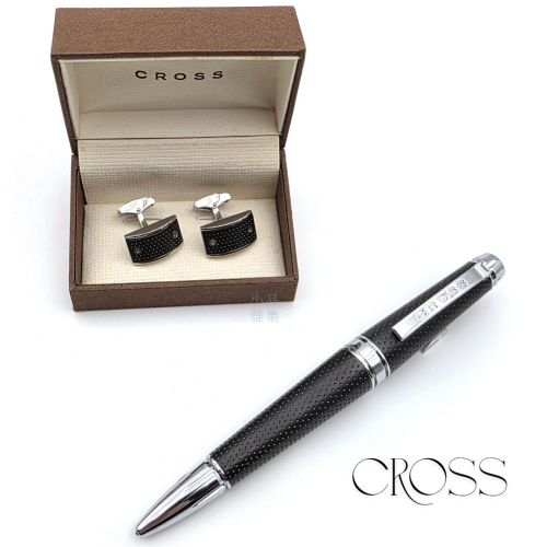 【CROSS 經典禮盒組】 全新 精美袖扣 × 金屬原子筆 