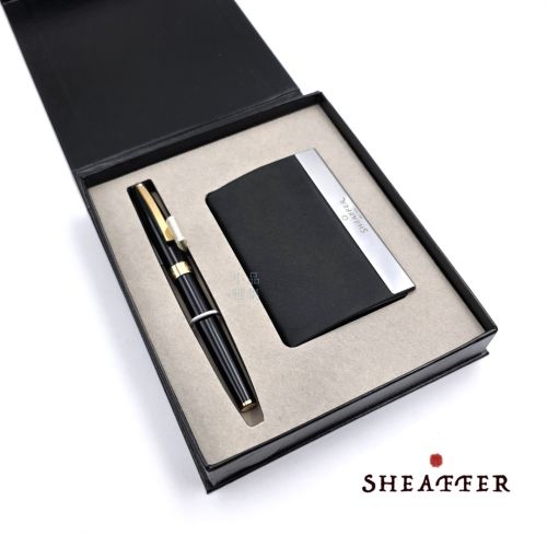 西華 Sheaffer Sagaris 戰斧 麗黑金夾 鋼筆 +卡片盒 禮盒組