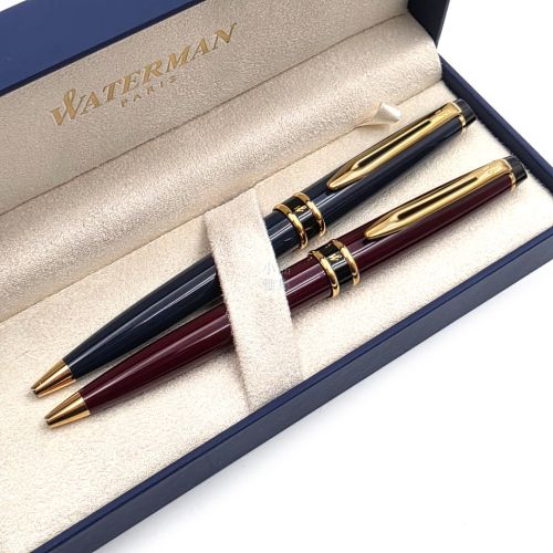【Waterman 水人】權威系列｜初代膠桿原子筆｜紅藍對筆組｜全新品