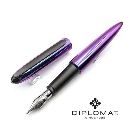 德國 DIPLOMAT 迪波曼 AERO 太空梭 Funky Petrol 炫彩金屬紫 鋼筆（不銹鋼尖）