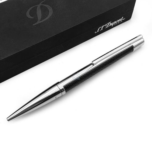 =中古美品= 法國 S.T. Dupont 都彭 DEFI 挑戰系列 皮革 原子筆 (黑色）